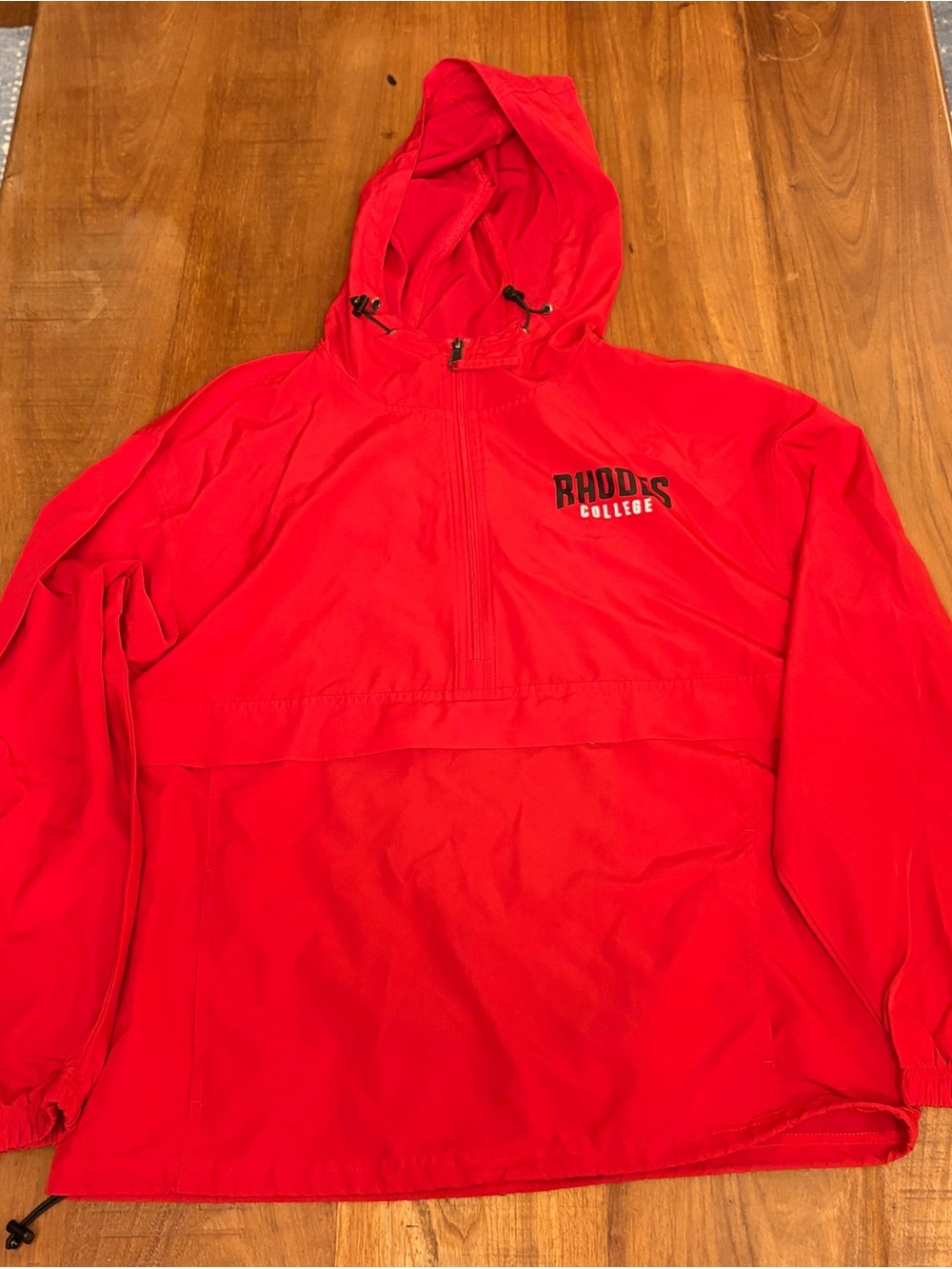 Rhodes College Pullover Windbreaker with Hood